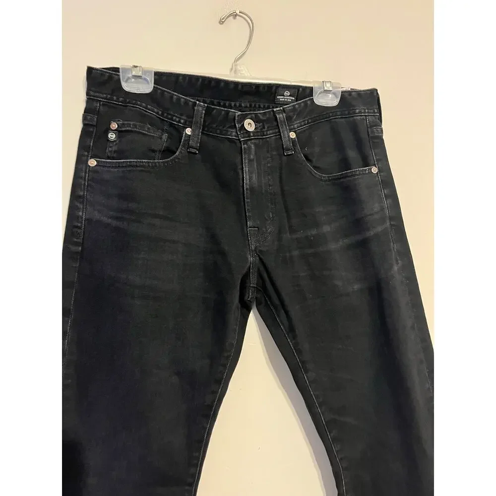 AG Adriano Goldschmied The Matchbox Straight Leg Black Jeans size 32x33